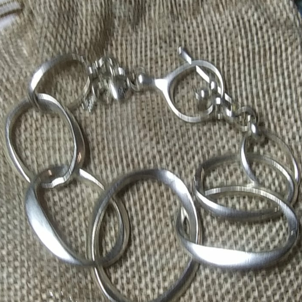 Fossil oval link bracelet Silver Plated 7.5